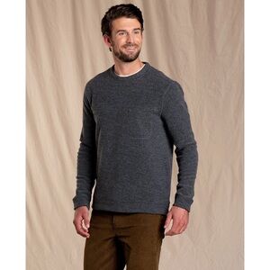 Toad & Co Breithorn Sweater Black/Gray Pullover Crewneck Wool Blend Men’s Sz M